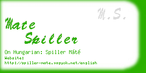 mate spiller business card