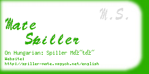 mate spiller business card